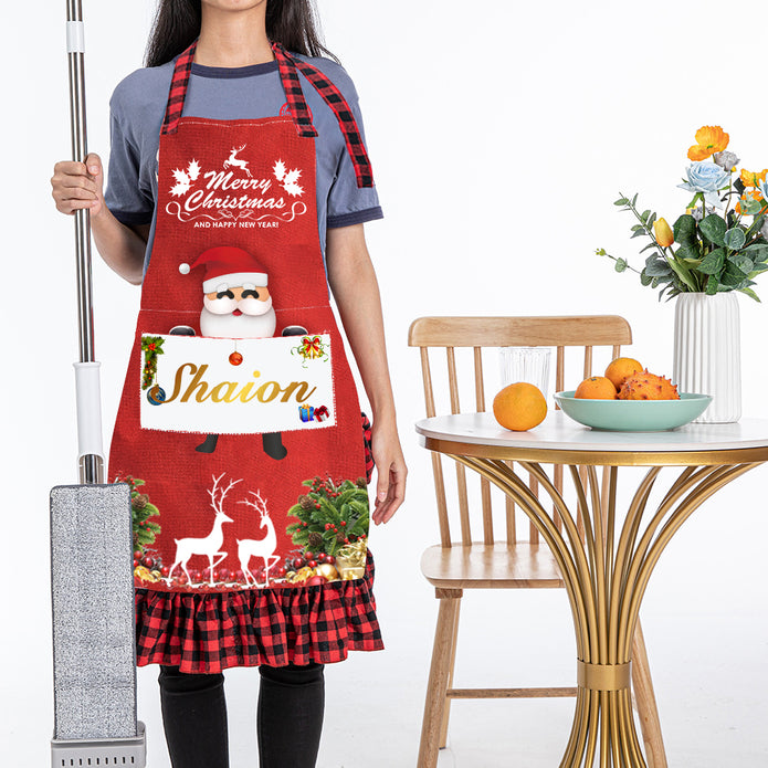 Custom Name Christmas Apron - handmade