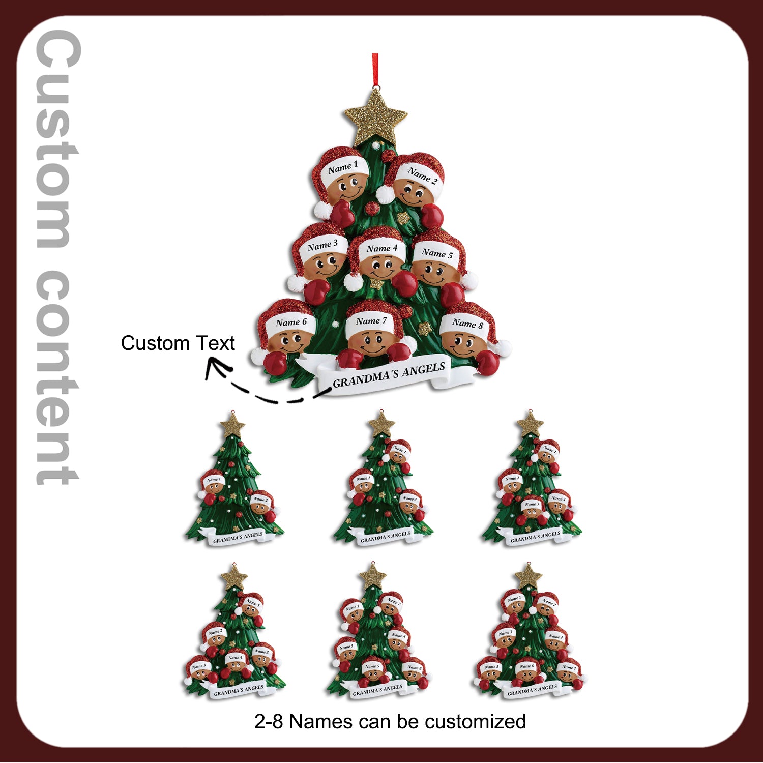 Custom Name Christmas Tree Ornament - handmade