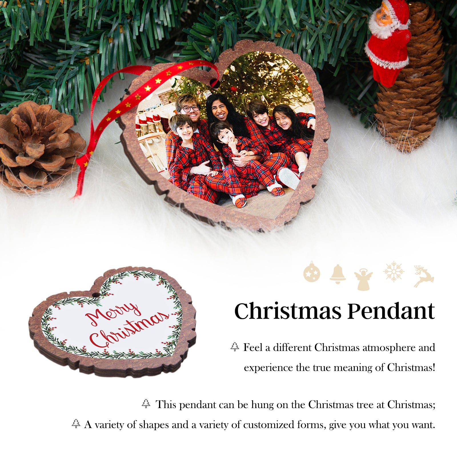 Christmas Decoration Custom Photo Ornament - handmade