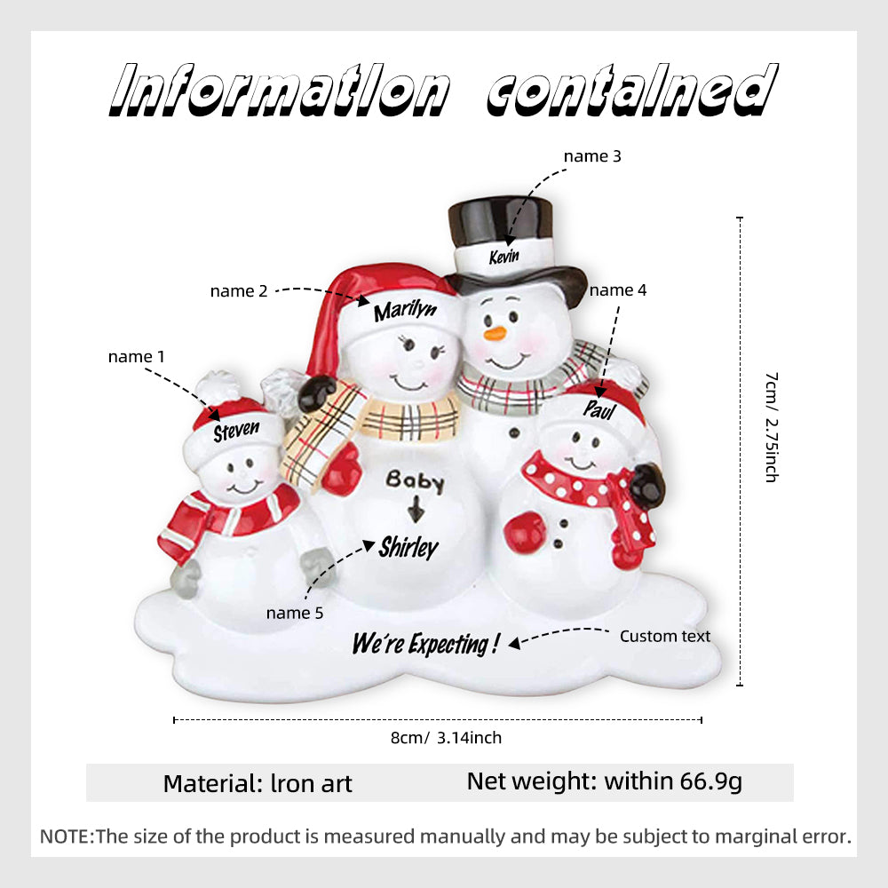 Custom Name Christmas Snowman Ornament - handmade