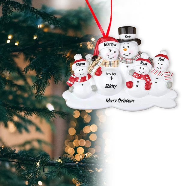 Custom Name Christmas Snowman Ornament - handmade