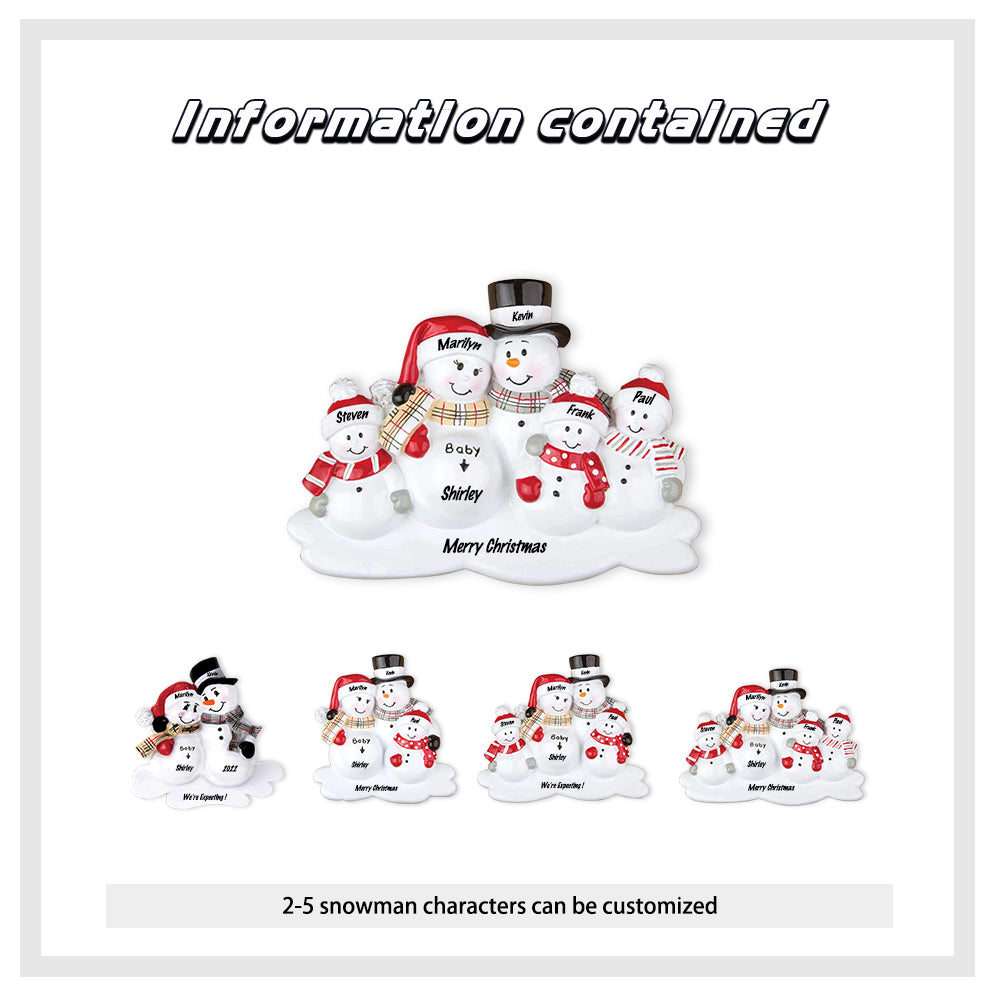 Custom Name Christmas Snowman Ornament - handmade