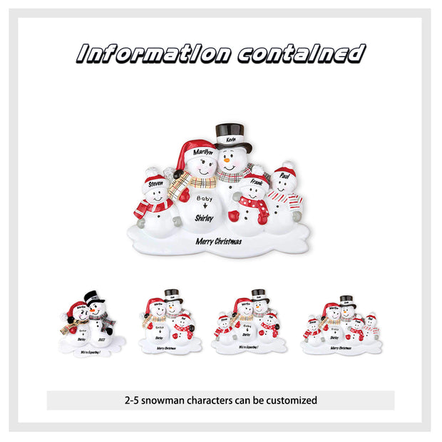 Custom Name Christmas Snowman Ornament - handmade
