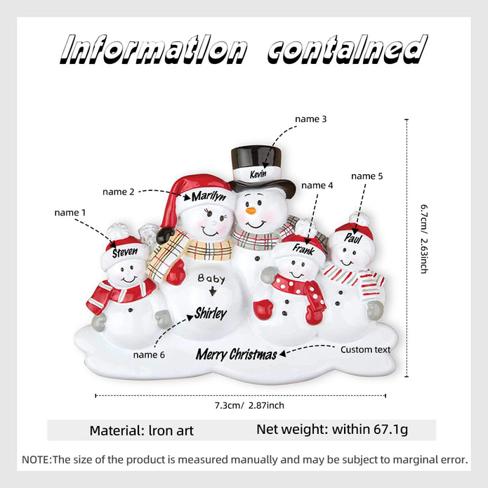 Custom Name Christmas Snowman Ornament - handmade