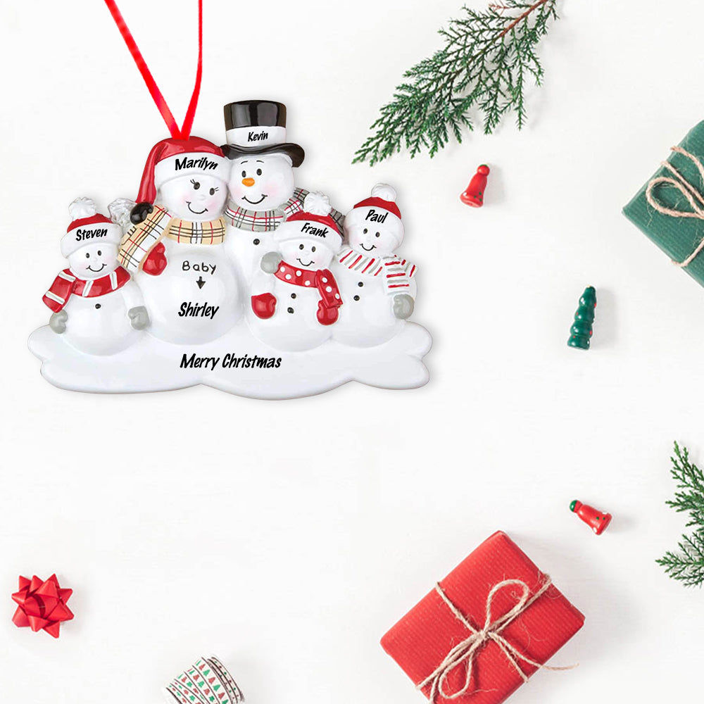 Custom Name Christmas Snowman Ornament - handmade