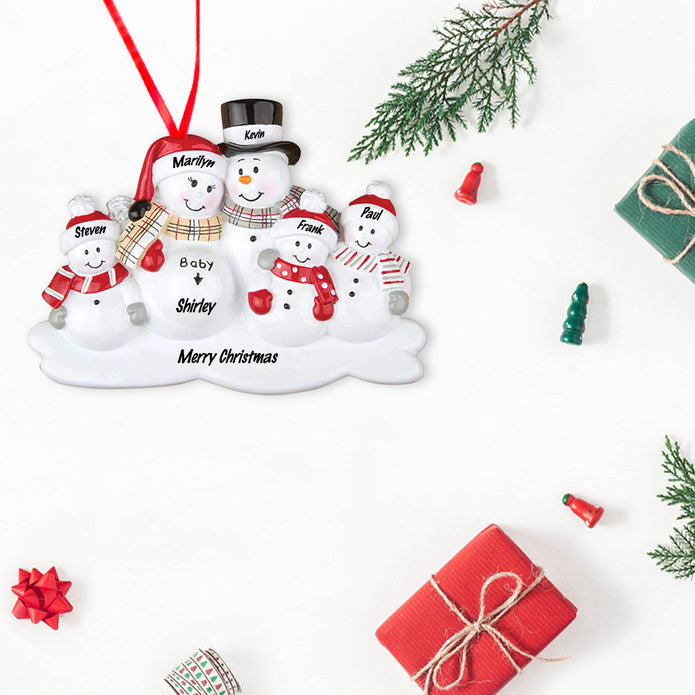 Custom Name Christmas Snowman Ornament - handmade