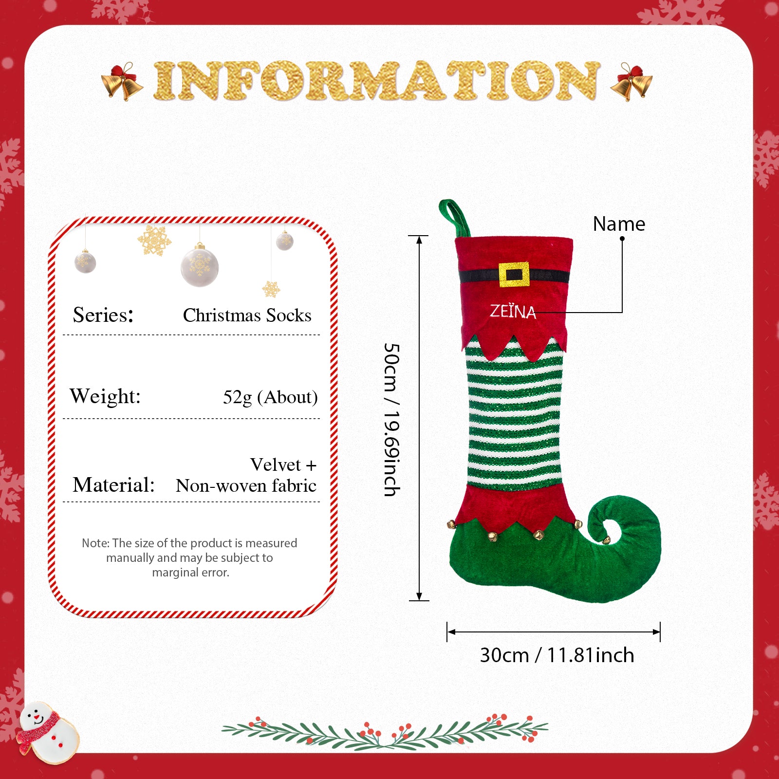 Custom Name Christmas stockings - handmade