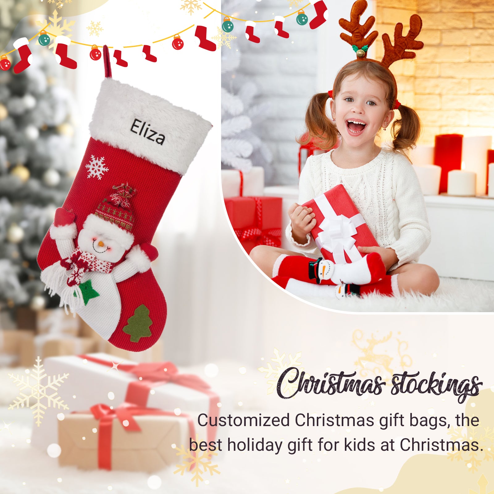 Custom Name Christmas stockings - handmade