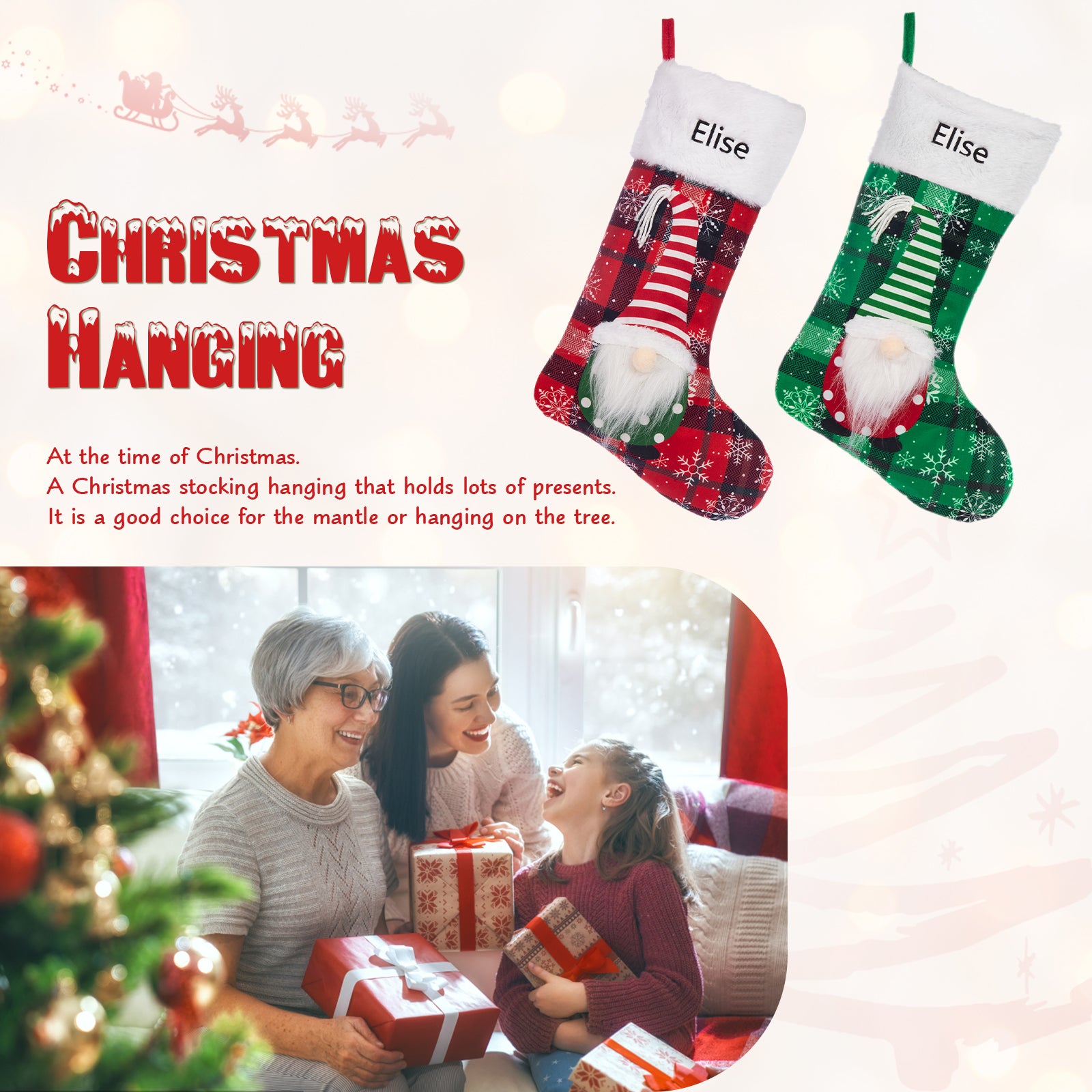 Custom Name Christmas Stockings - handmade