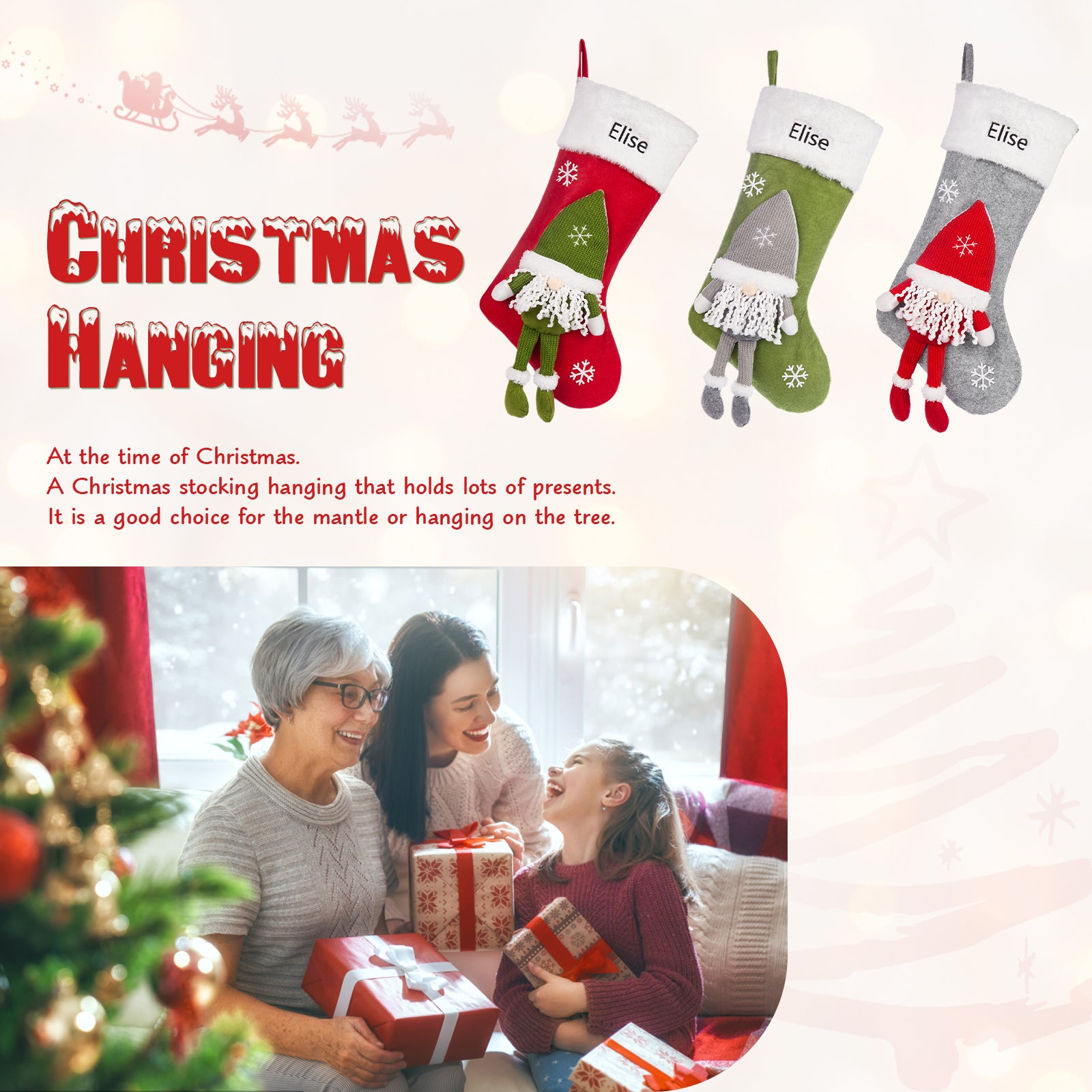 Custom Christmas Name Stockings - handmade