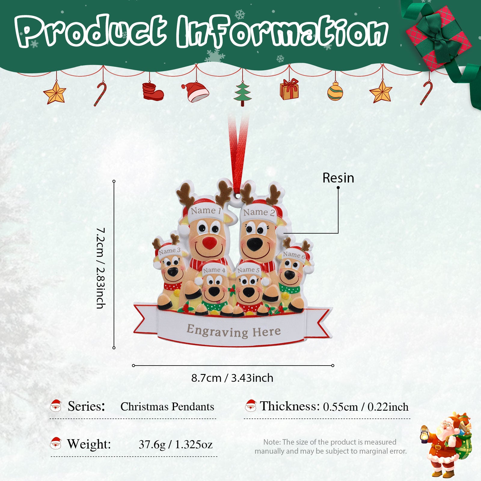 Personalised Christmas Pendant - handmade