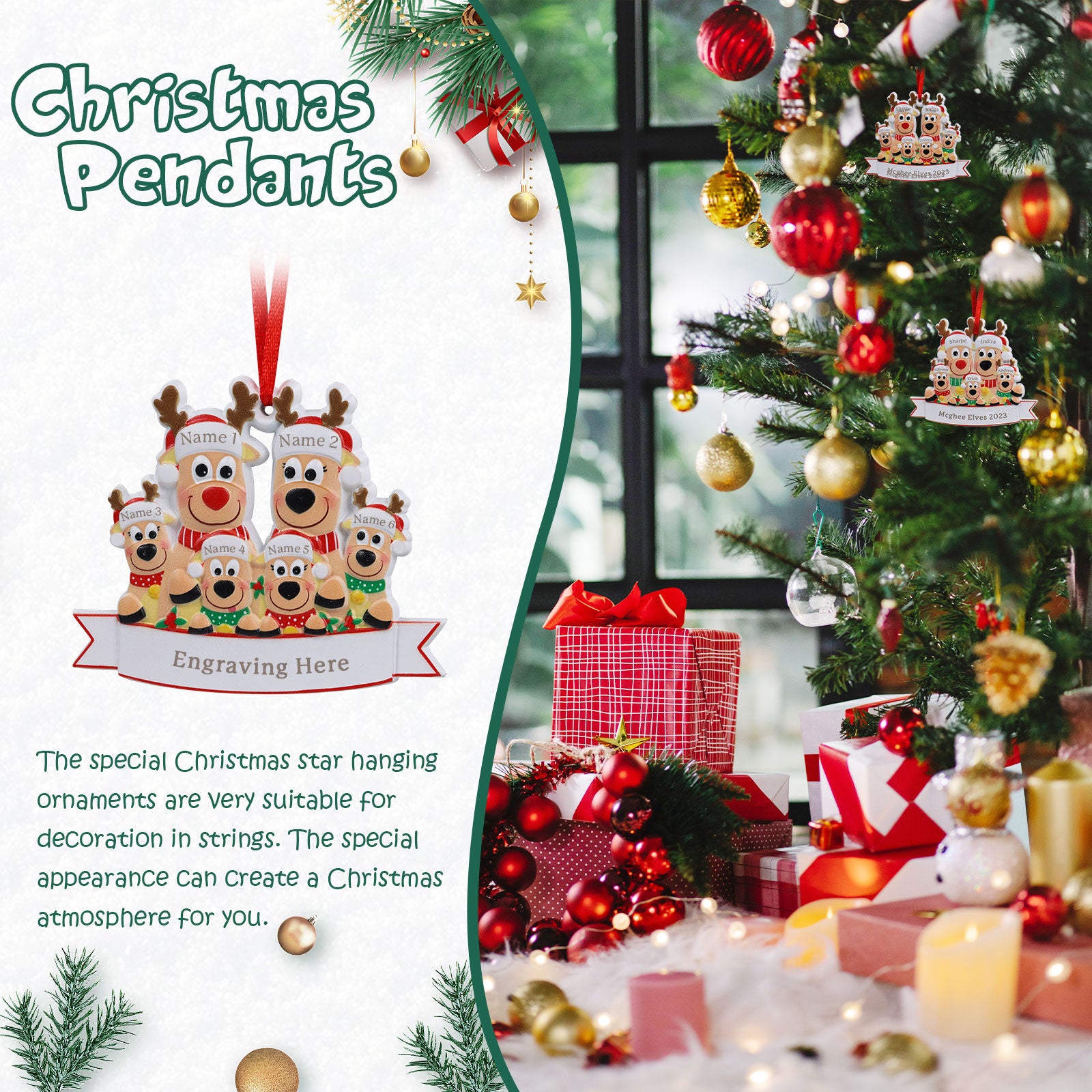 Personalised Christmas Pendant - handmade