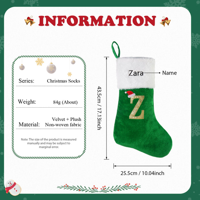 Custom Name Christmas Socks - handmade