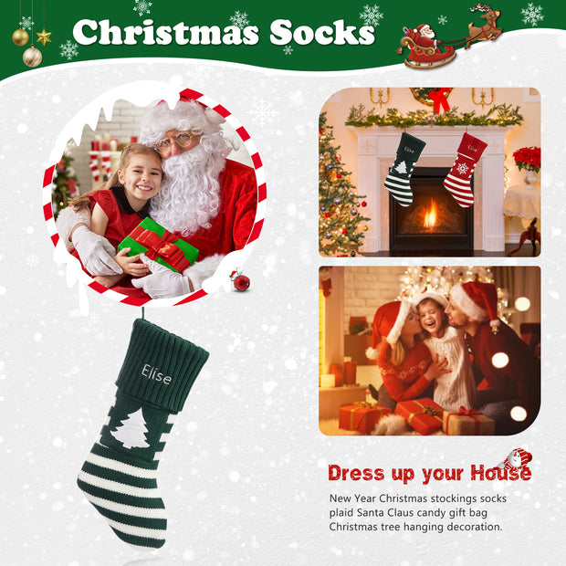 Personalised Snowflake Tree Christmas Socks - handmade