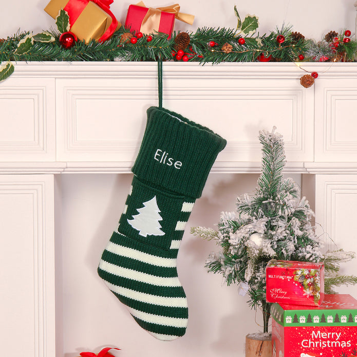 Personalised Snowflake Tree Christmas Socks - handmade