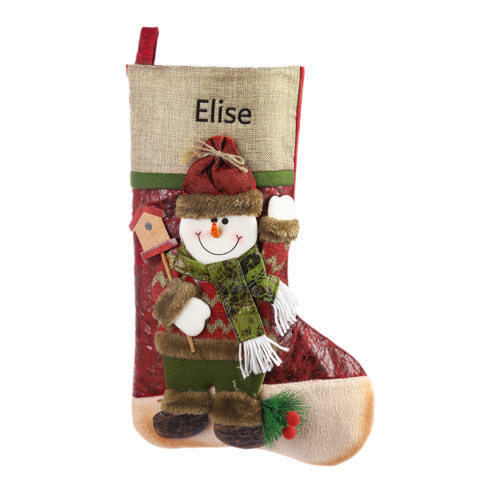 Personalised Snowman Elk Christmas Socks - handmade