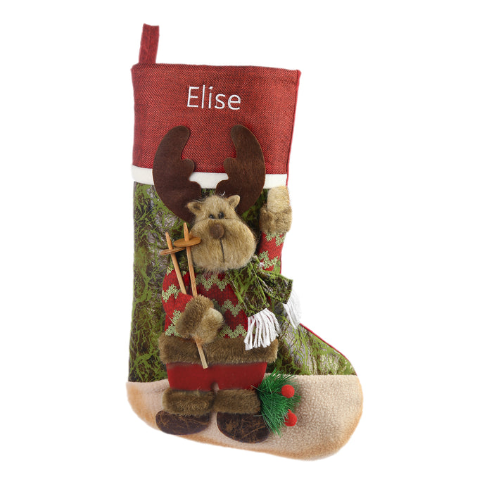 Personalised Snowman Elk Christmas Socks - handmade