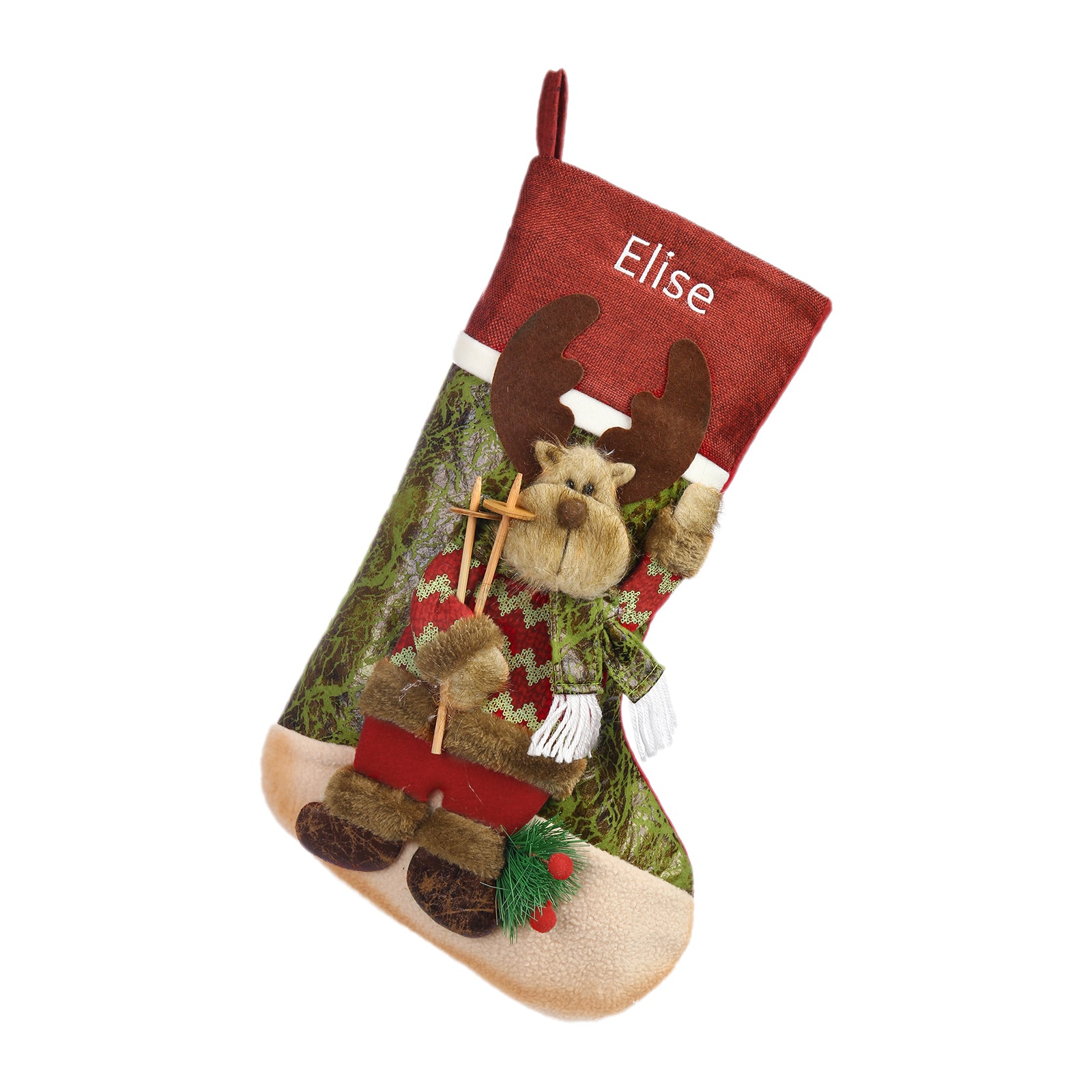 Personalised Snowman Elk Christmas Socks - handmade