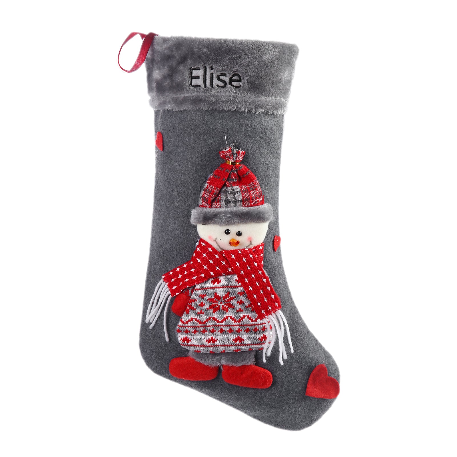 Personalised Elk Snowman Christmas Socks - handmade
