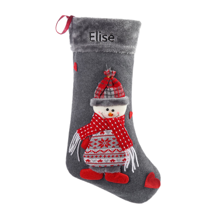 Personalised Elk Snowman Christmas Socks - handmade