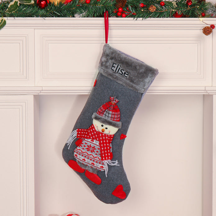 Personalised Elk Snowman Christmas Socks - handmade