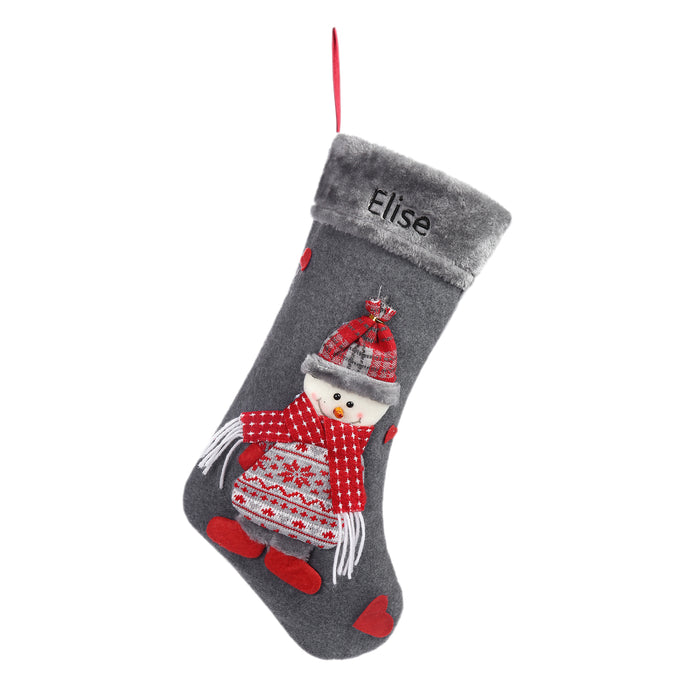 Personalised Elk Snowman Christmas Socks - handmade