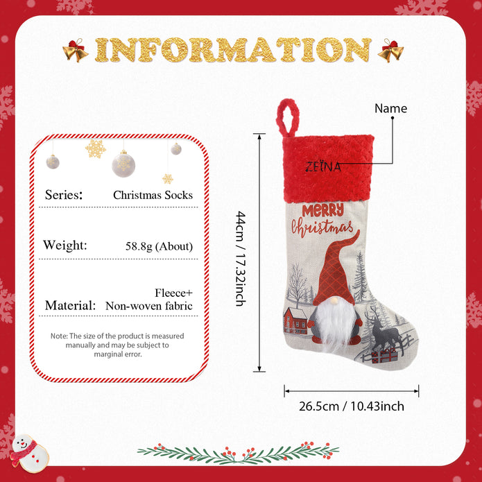 Custom Polka Dot Plaid Christmas Socks - handmade