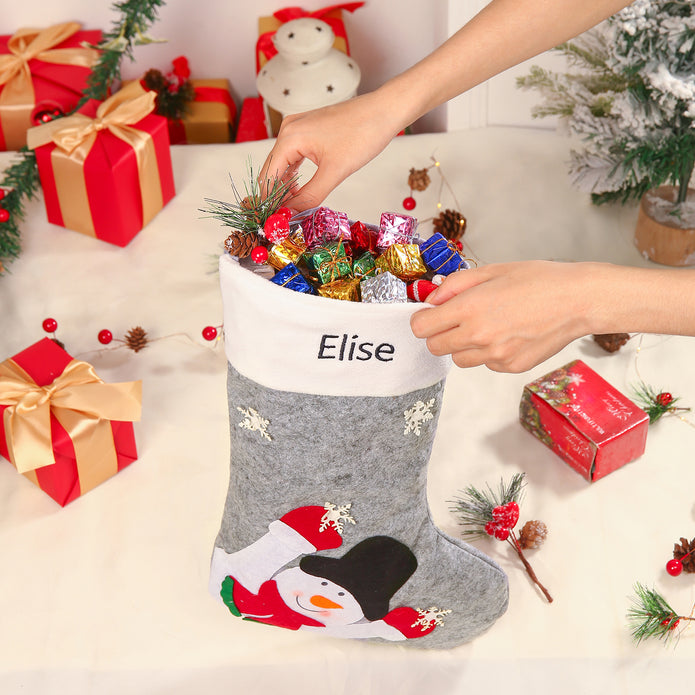 Custom Snowman Elk Christmas Socks - handmade