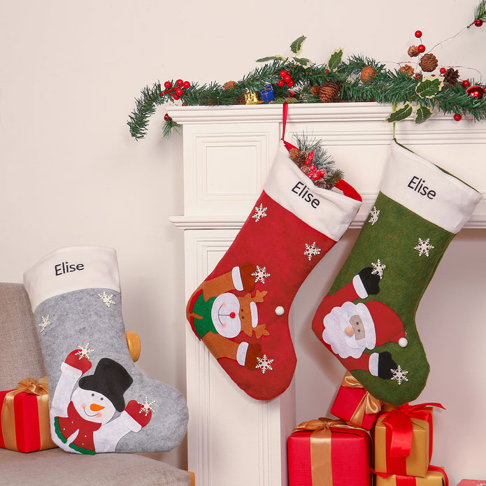 Custom Snowman Elk Christmas Socks - handmade