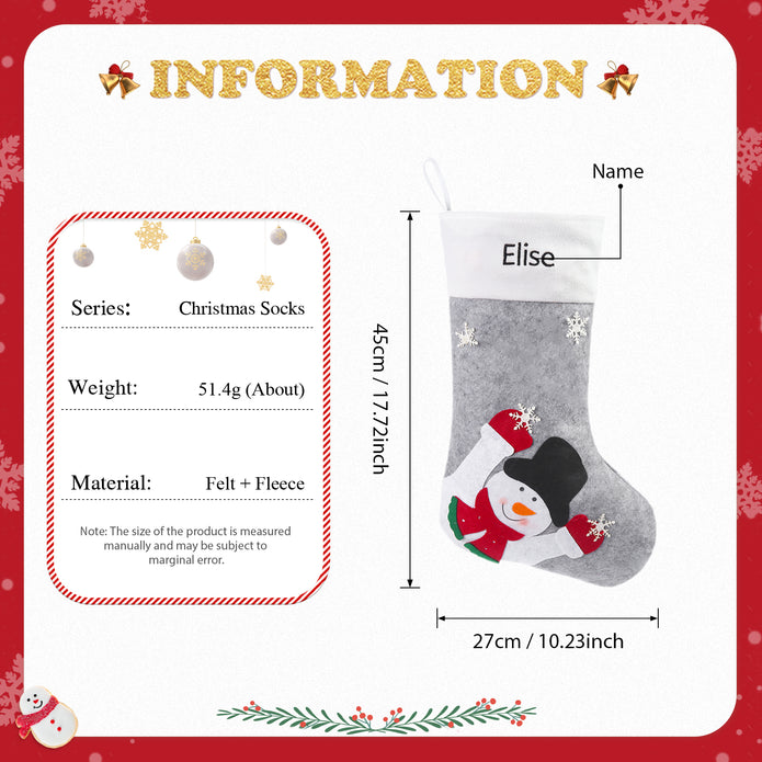 Custom Snowman Elk Christmas Socks - handmade