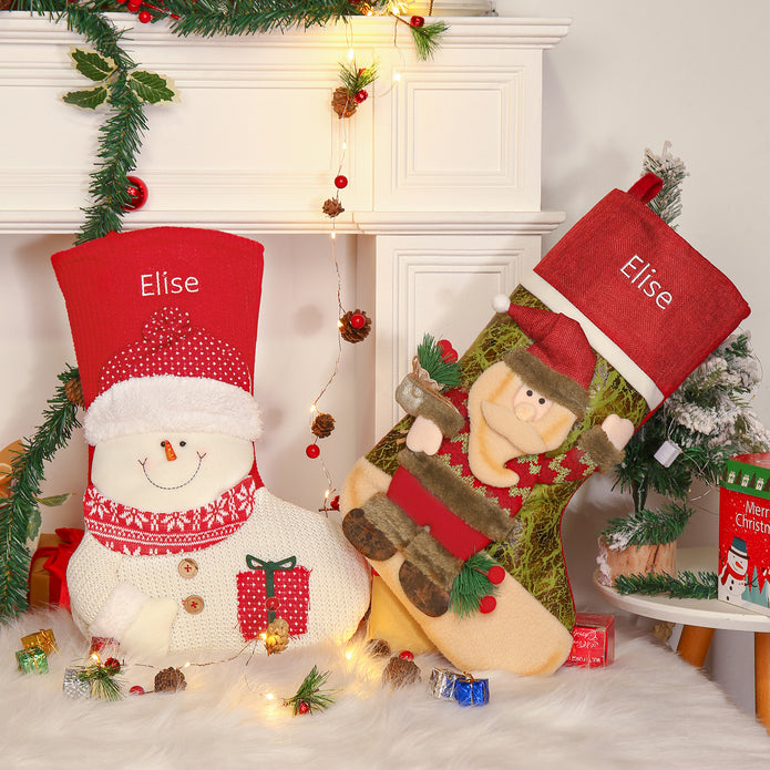 Personalised Snowman Christmas Socks - handmade