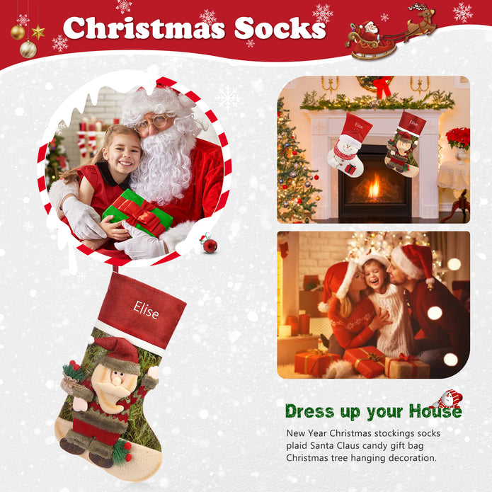 Personalised Snowman Christmas Socks - handmade