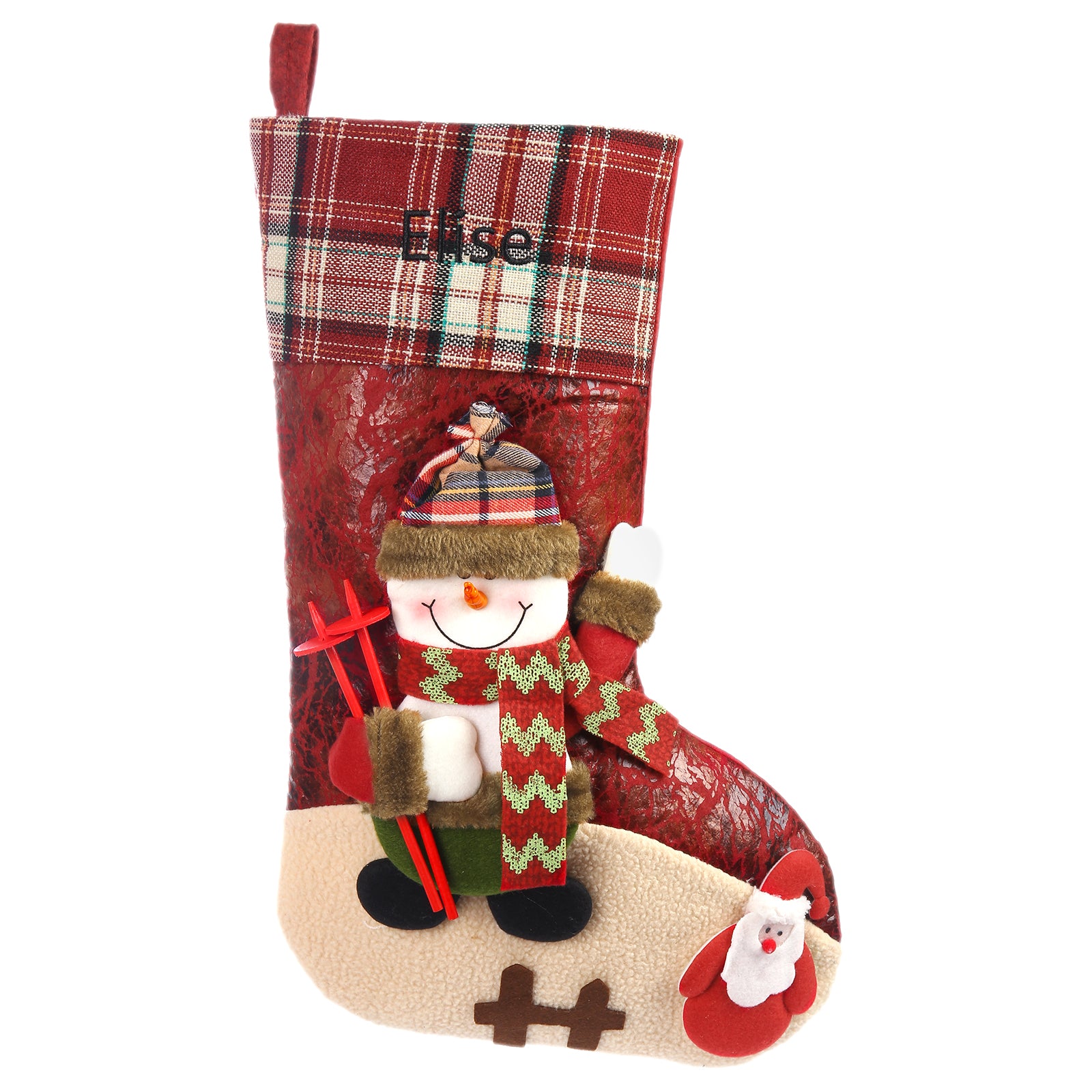 Custom Snowman Elk Christmas Socks - handmade