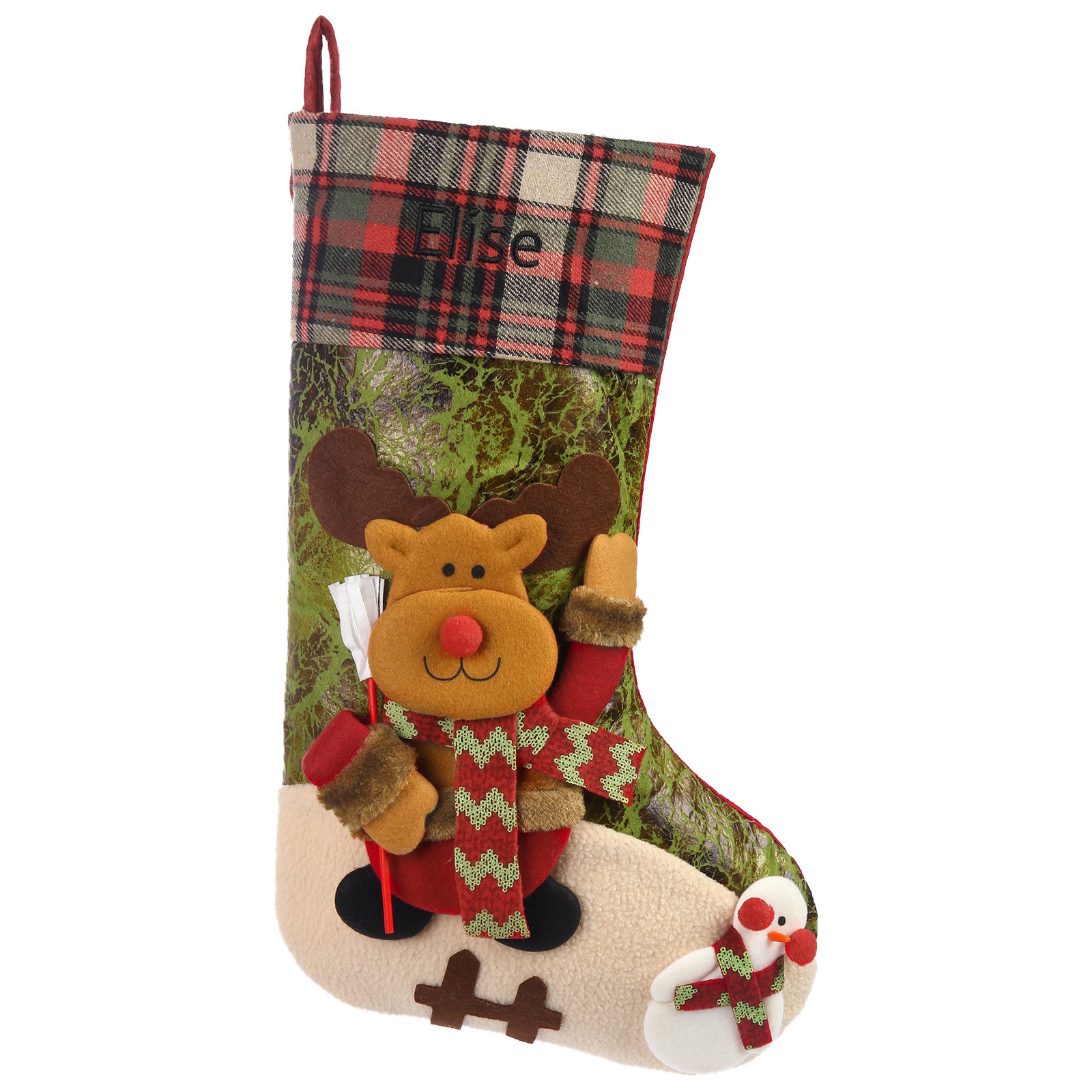 Custom Snowman Elk Christmas Socks - handmade