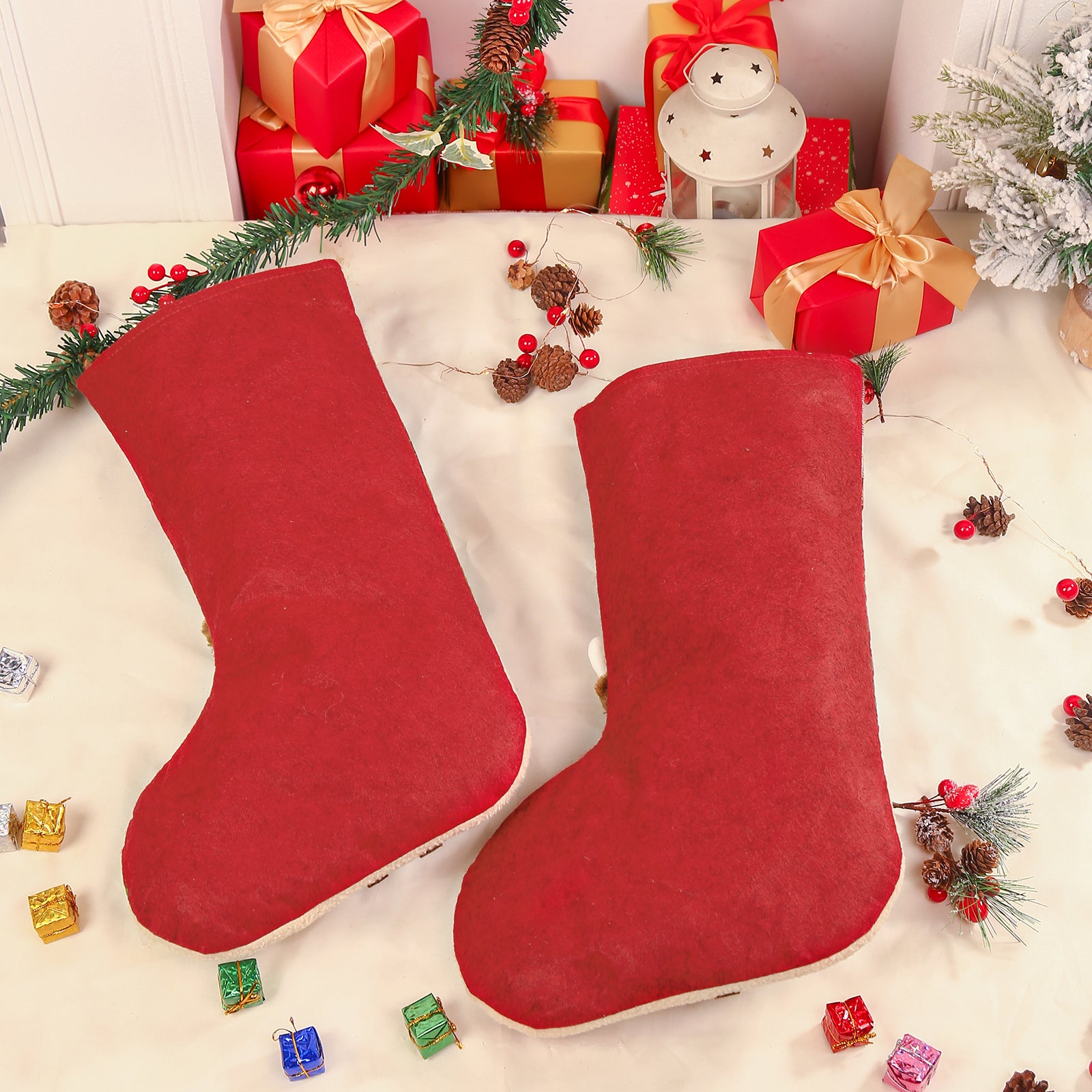 Custom Snowman Elk Christmas Socks - handmade