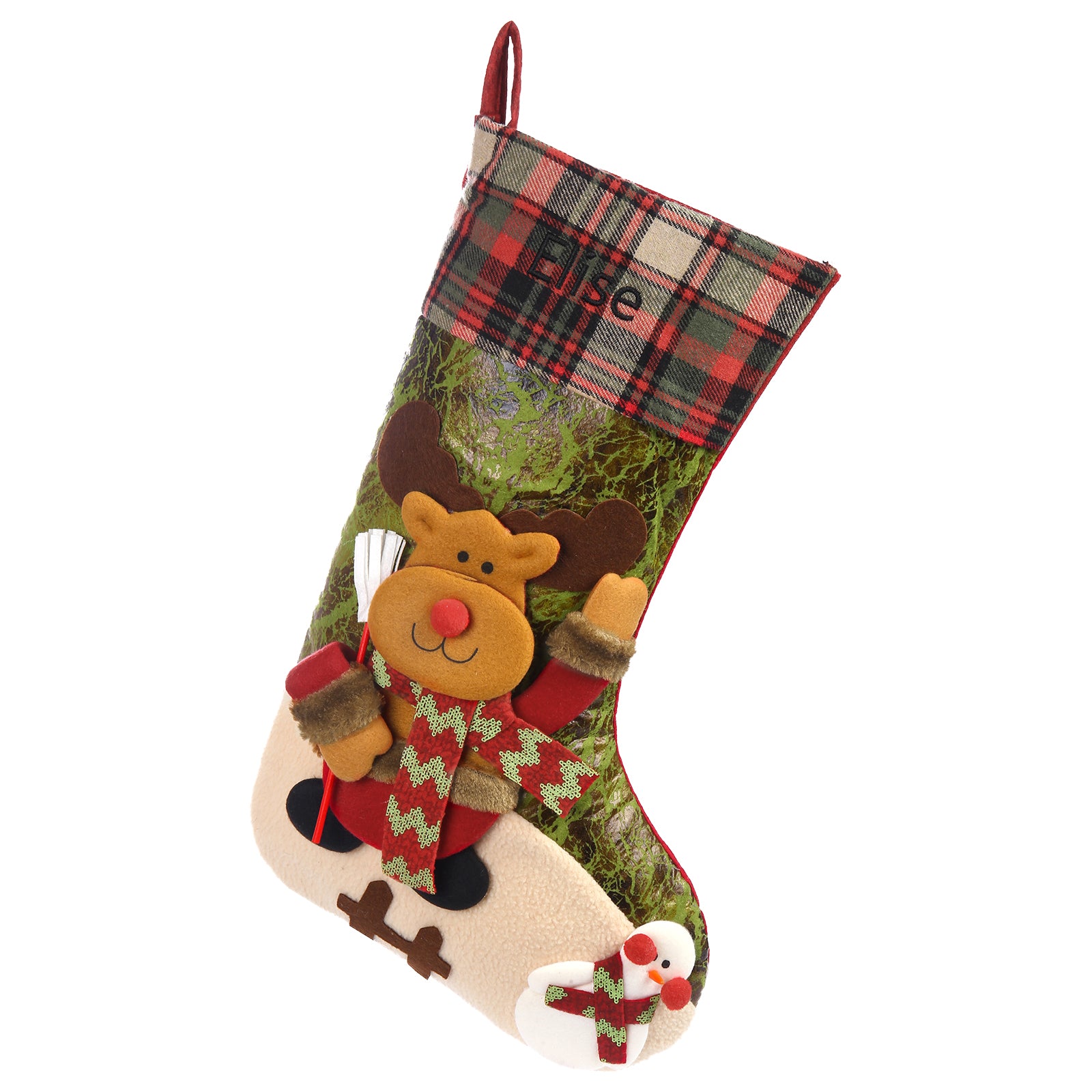 Custom Snowman Elk Christmas Socks - handmade