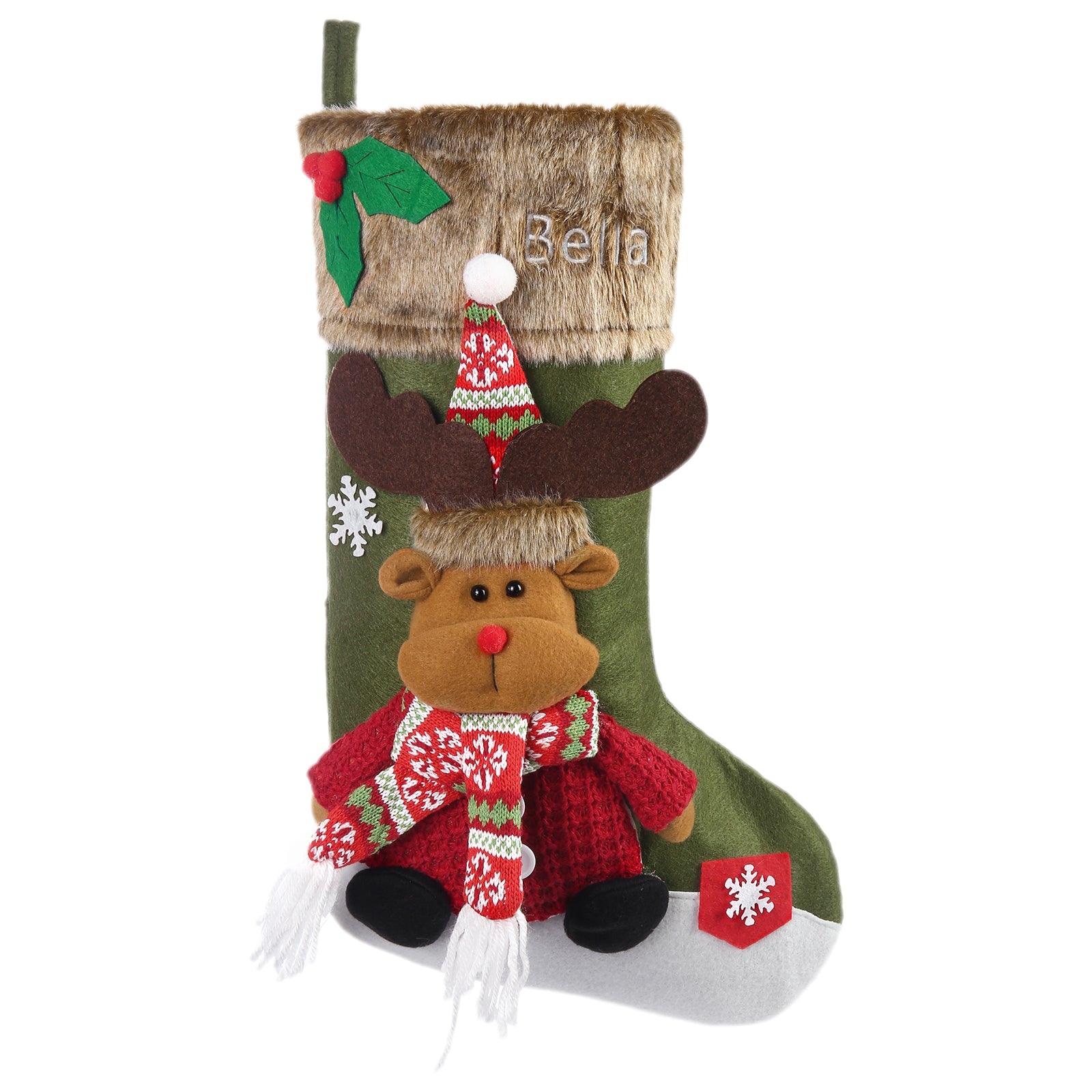 Custom Snowman Elk Christmas Socks - handmade