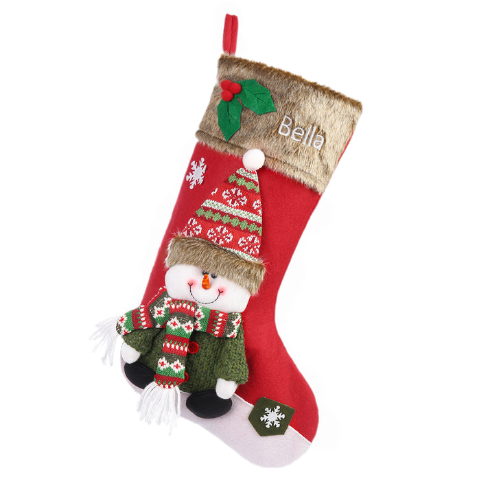 Custom Snowman Elk Christmas Socks - handmade