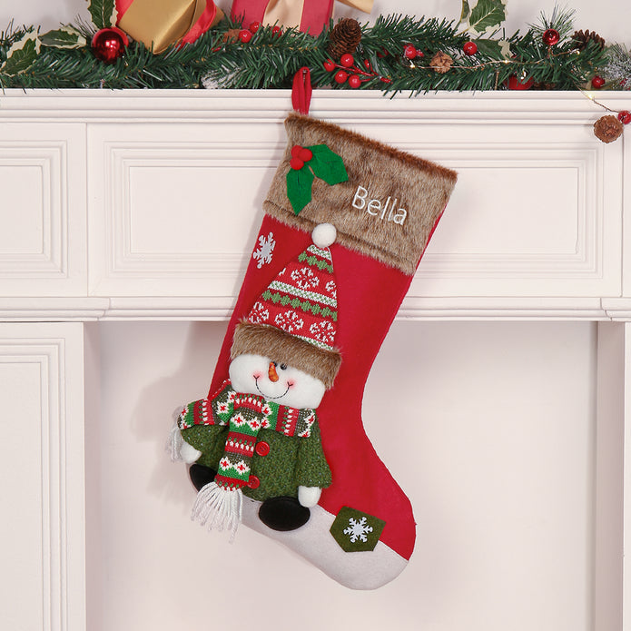 Custom Snowman Elk Christmas Socks - handmade