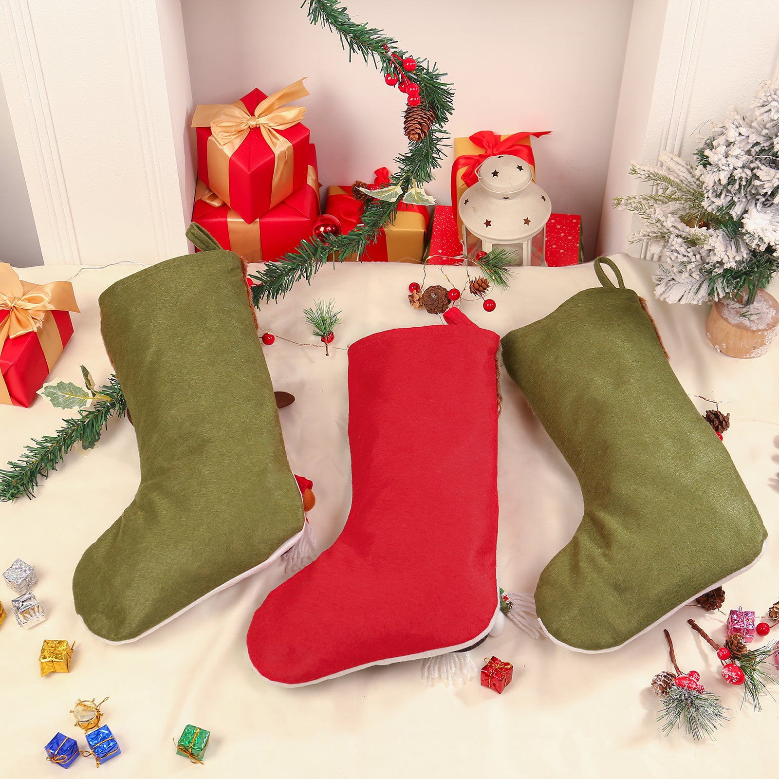 Custom Snowman Elk Christmas Socks - handmade