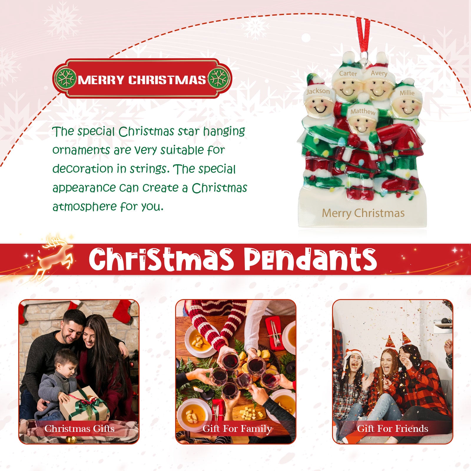 Personalised Christmas Gift Pendants - handmade