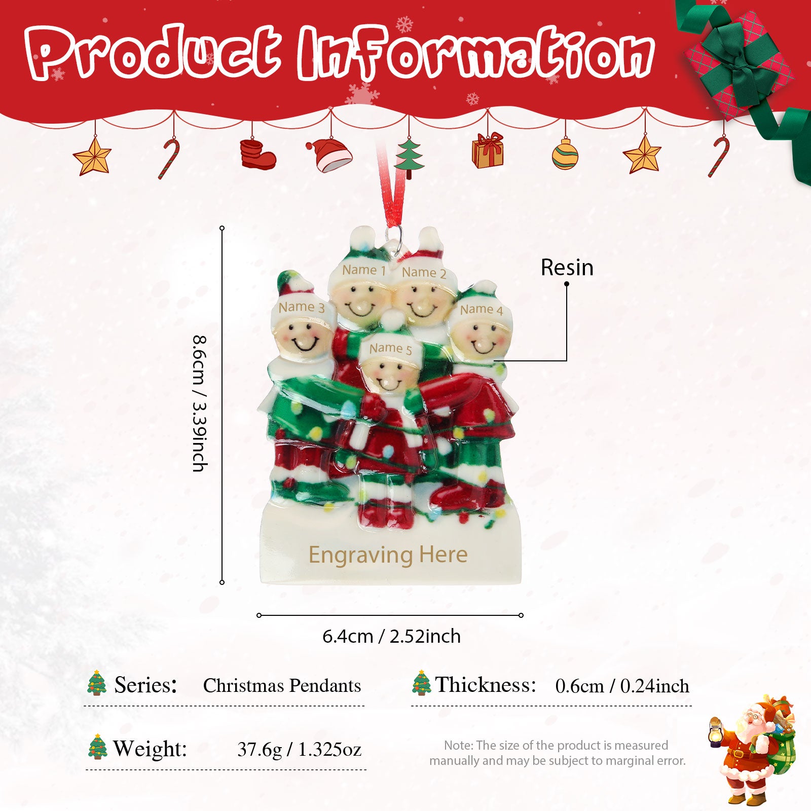 Personalised Christmas Gift Pendants - handmade