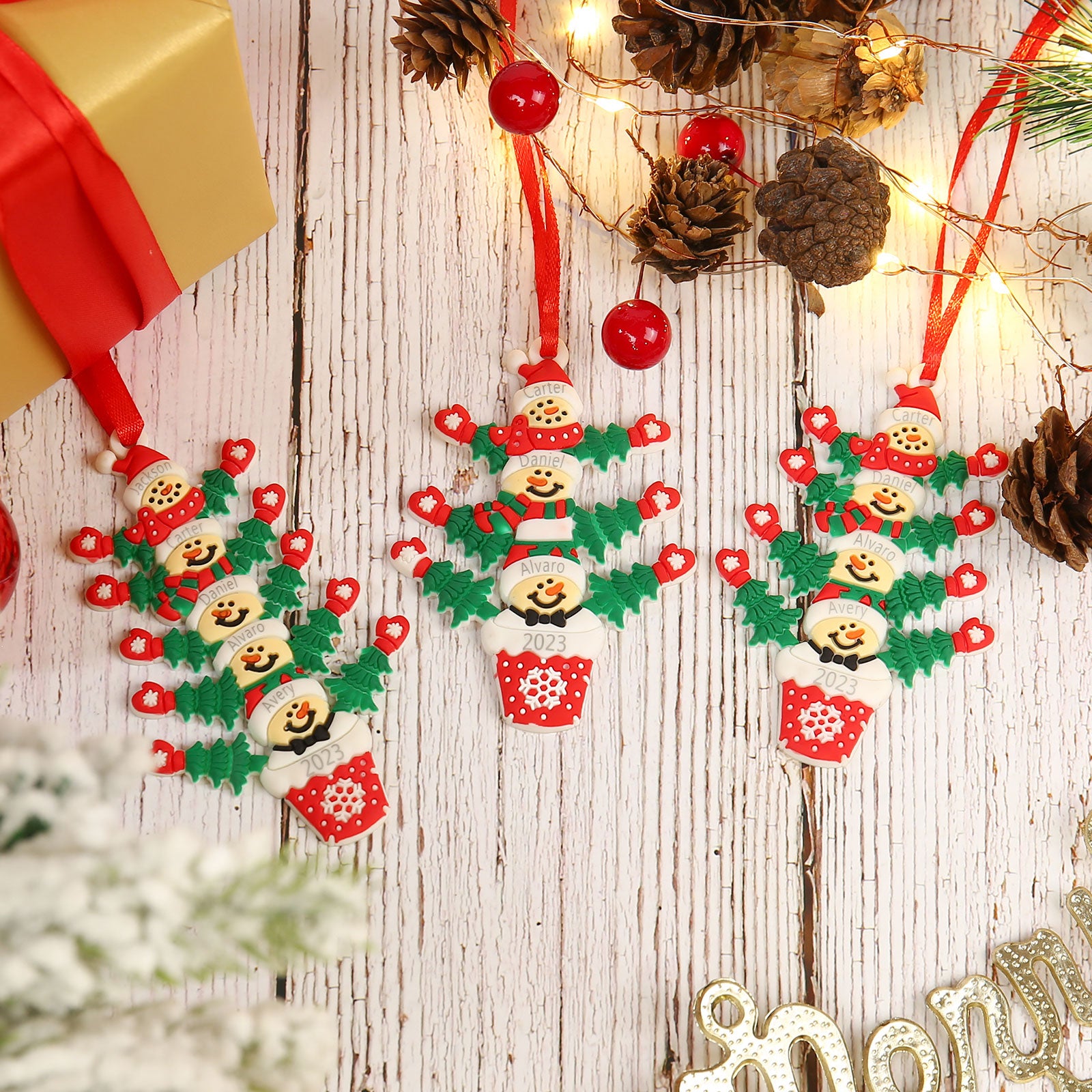 Personalised Christmas Name Pendants - handmade