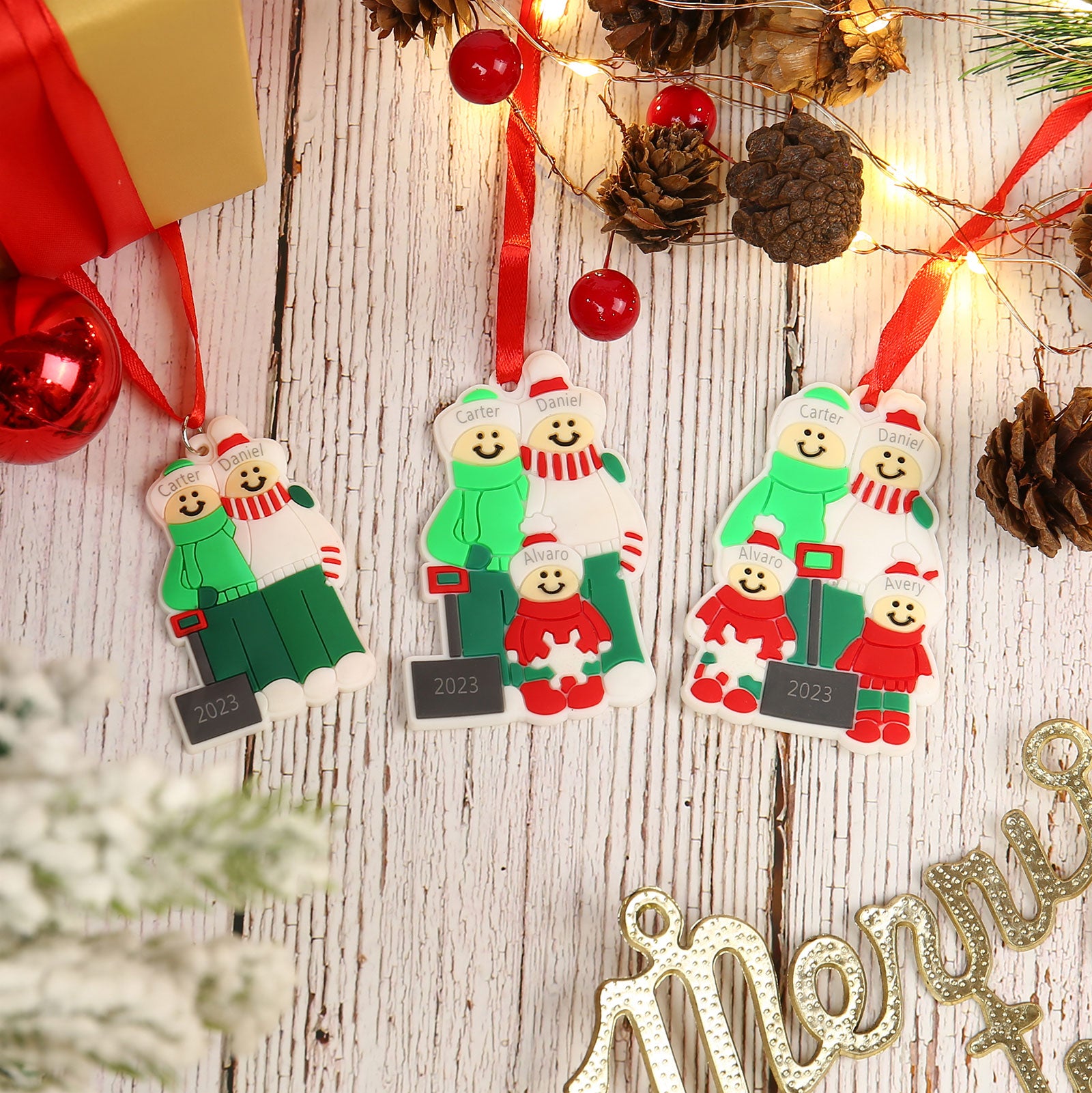 Personalised Christmas Name Pendants - handmade