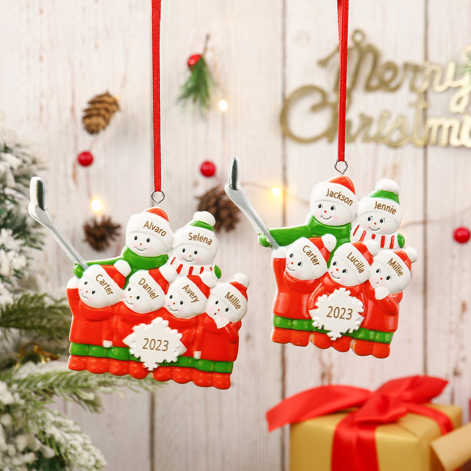 Personalised Christmas Photo Pendants - handmade