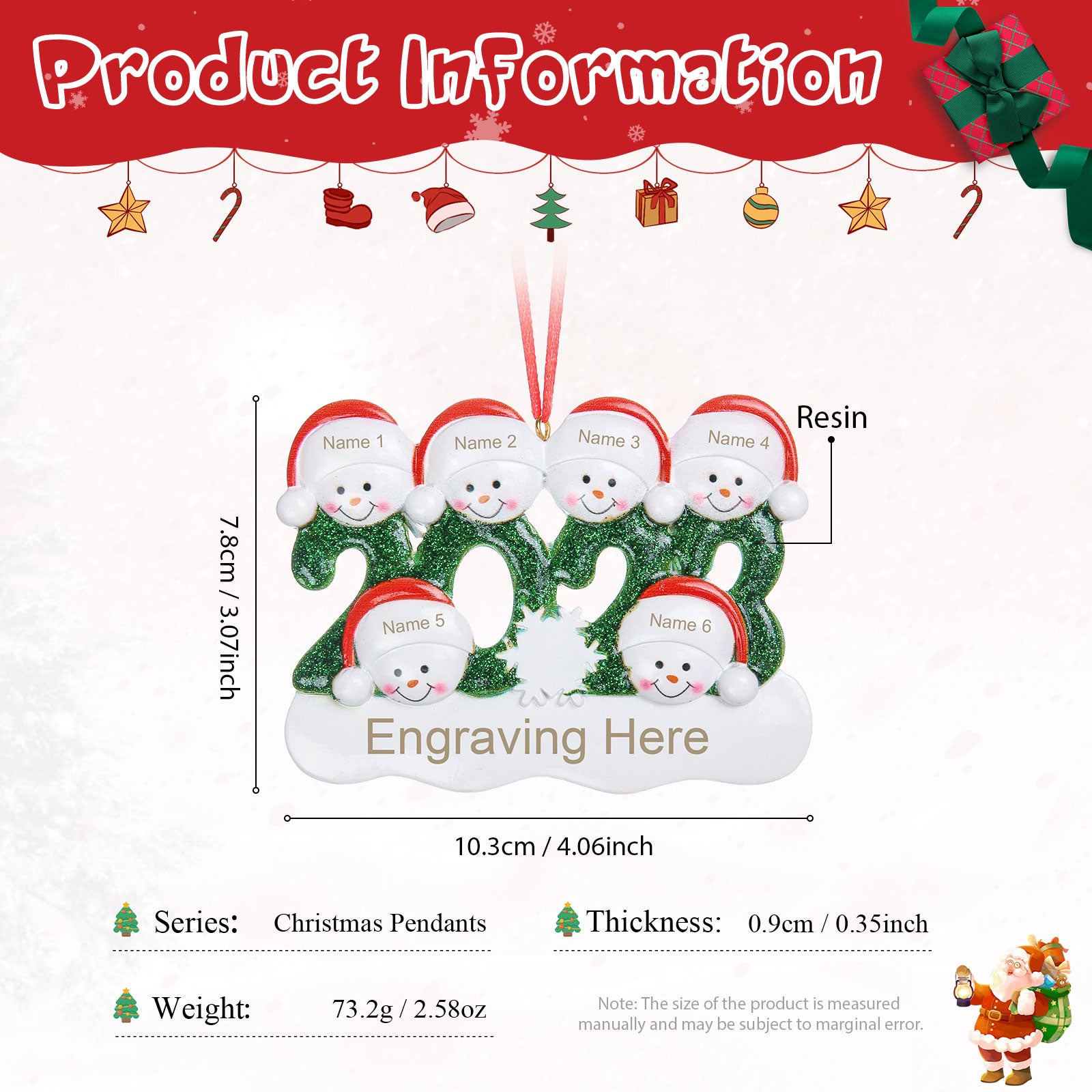 Personalised Christmas Ornament - handmade