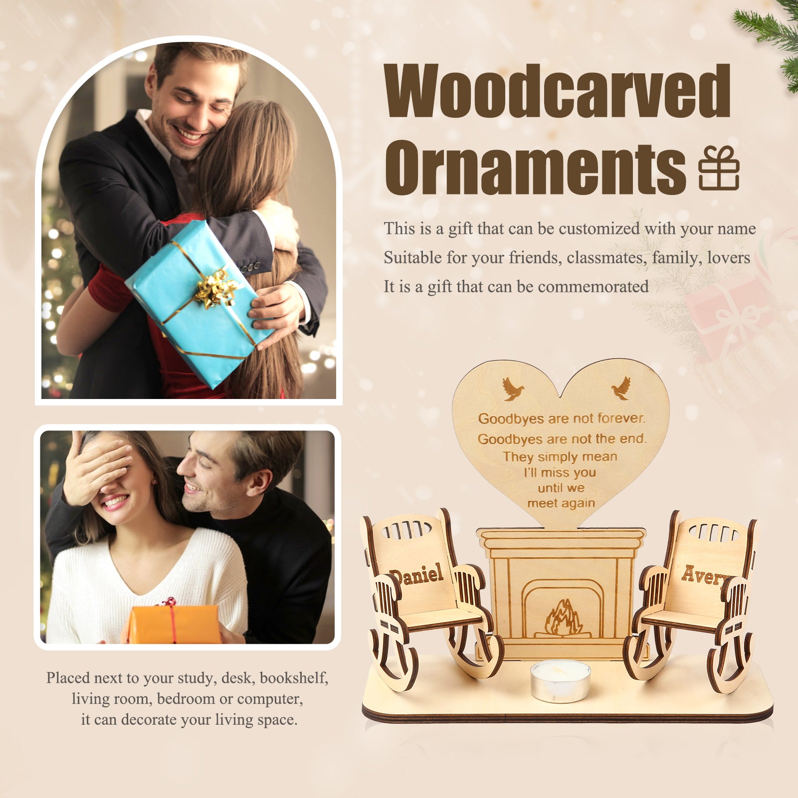 Personalised Heart-Shaped Ornaments - handmade