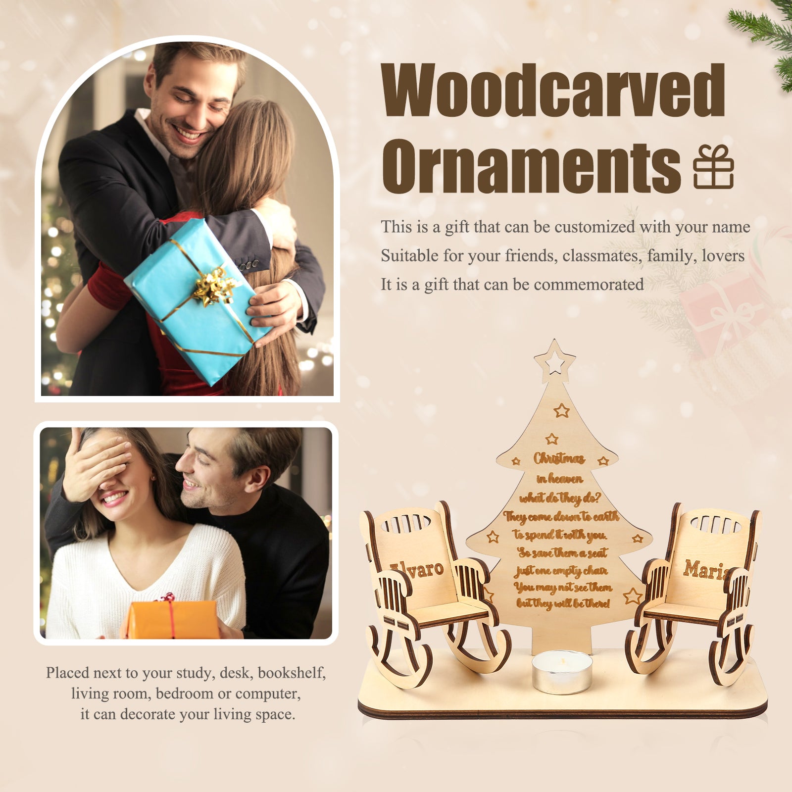 Personalised Christmas Tree Ornaments - handmade