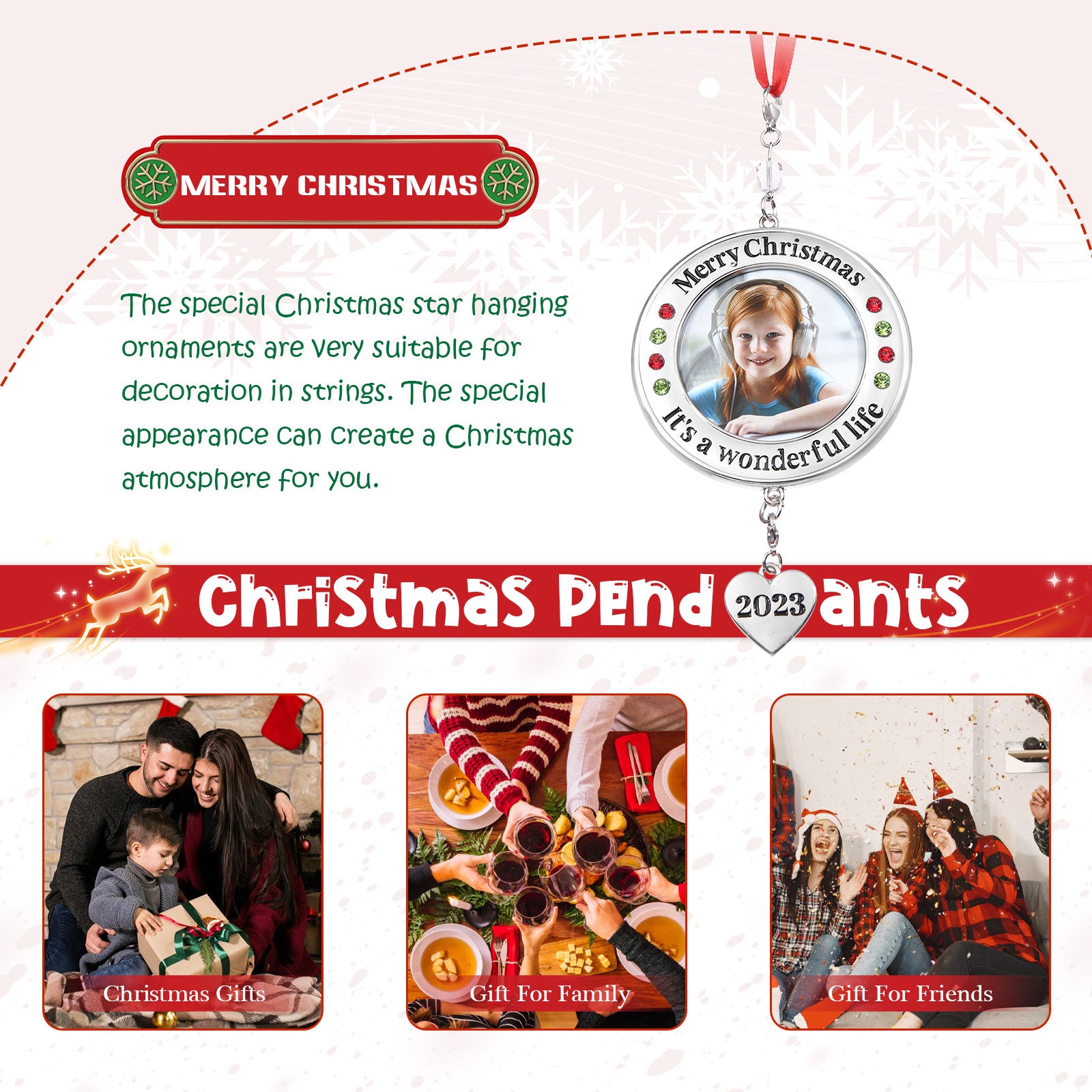 Personalised Christmas Photo Ornaments - handmade