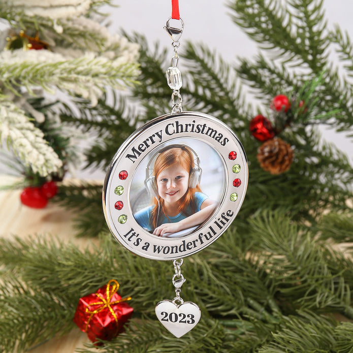 Personalised Christmas Photo Ornaments - handmade